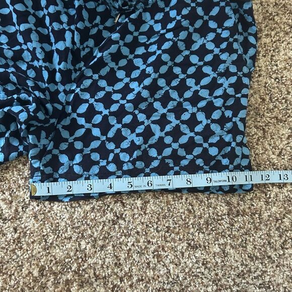 Michael Michael Kors Blue and Black Flowy Geometric Pattern Shorts - Picture 6 of 10